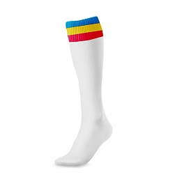 Knee-high Football Socks Sparta retro tricolour white