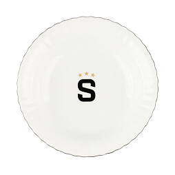 Talíř Sparta logo "S" hluboký bílý