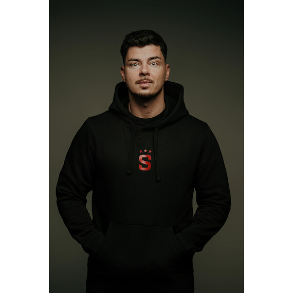 Mikina Sparta tribuna logo "S" černá