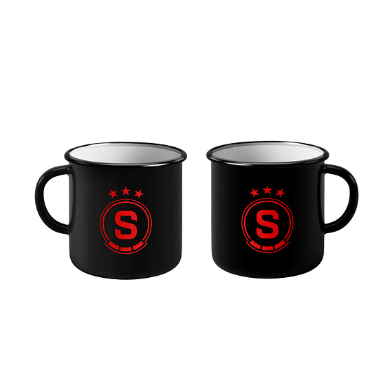 Tin mug Sparta black