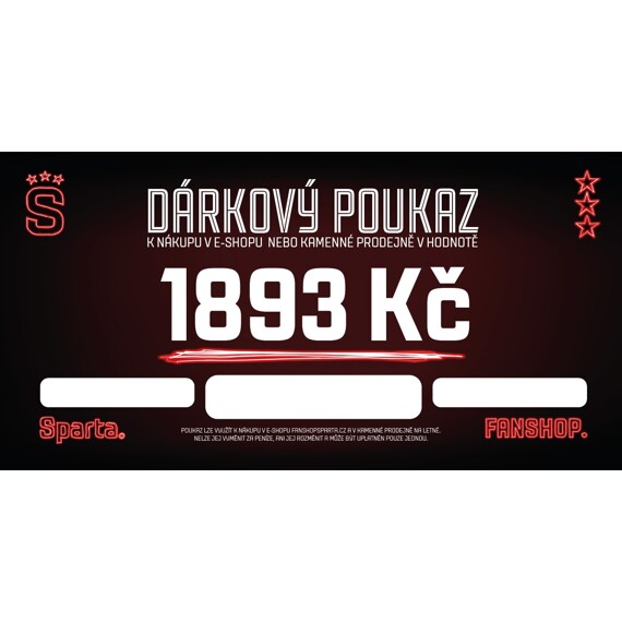 Poukaz Sparta 1893 Kč 26/27