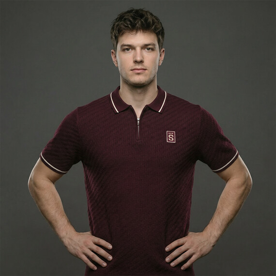 Polo triko Sparta Signature zip rudé