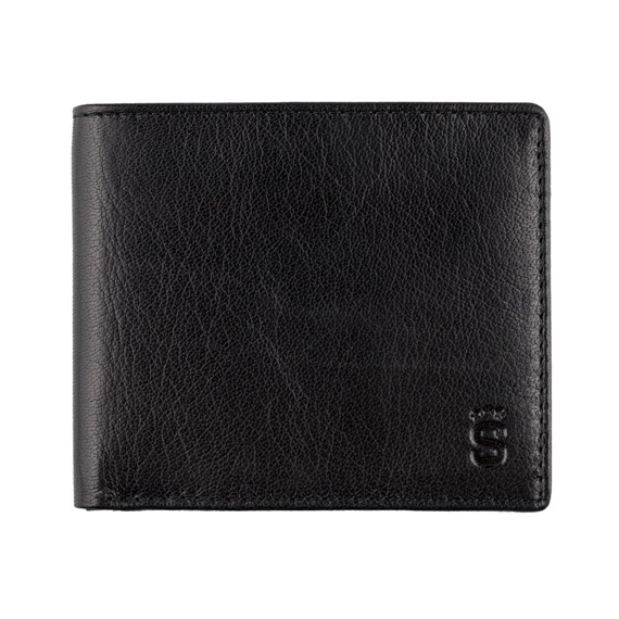 Peněženka Sparta kůže logo "S" černá