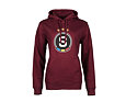 Mikina Sparta basic logo s kapucí rudá dámská