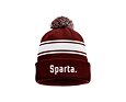 Sparta bobble hat stripes red and white unisex